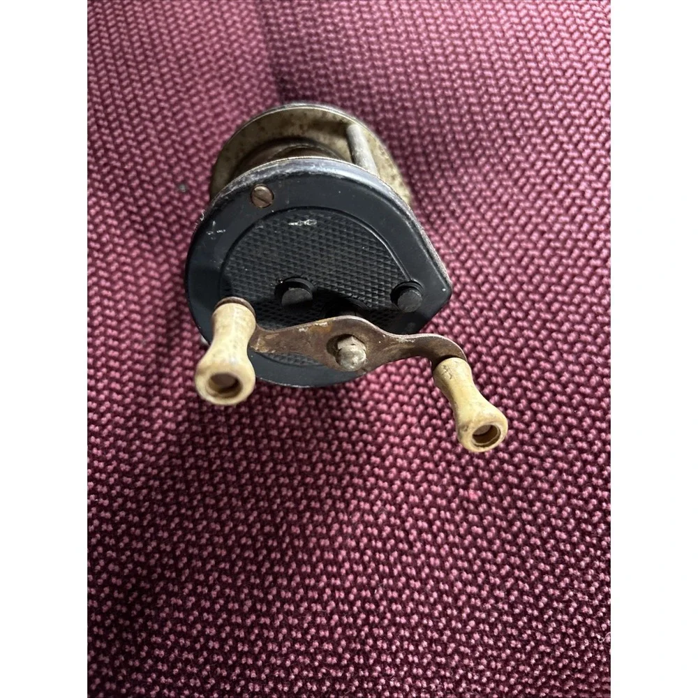 Vintage Black & Metal Baitcasting Fishing Reel Cottagecore Decor Cabin Fishing